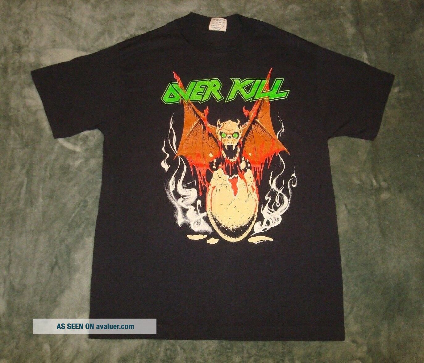 VTG 1990 OVERKILL WORLD TOUR CONCERT T SHIRT MENS LARGE THRASH METAL ...