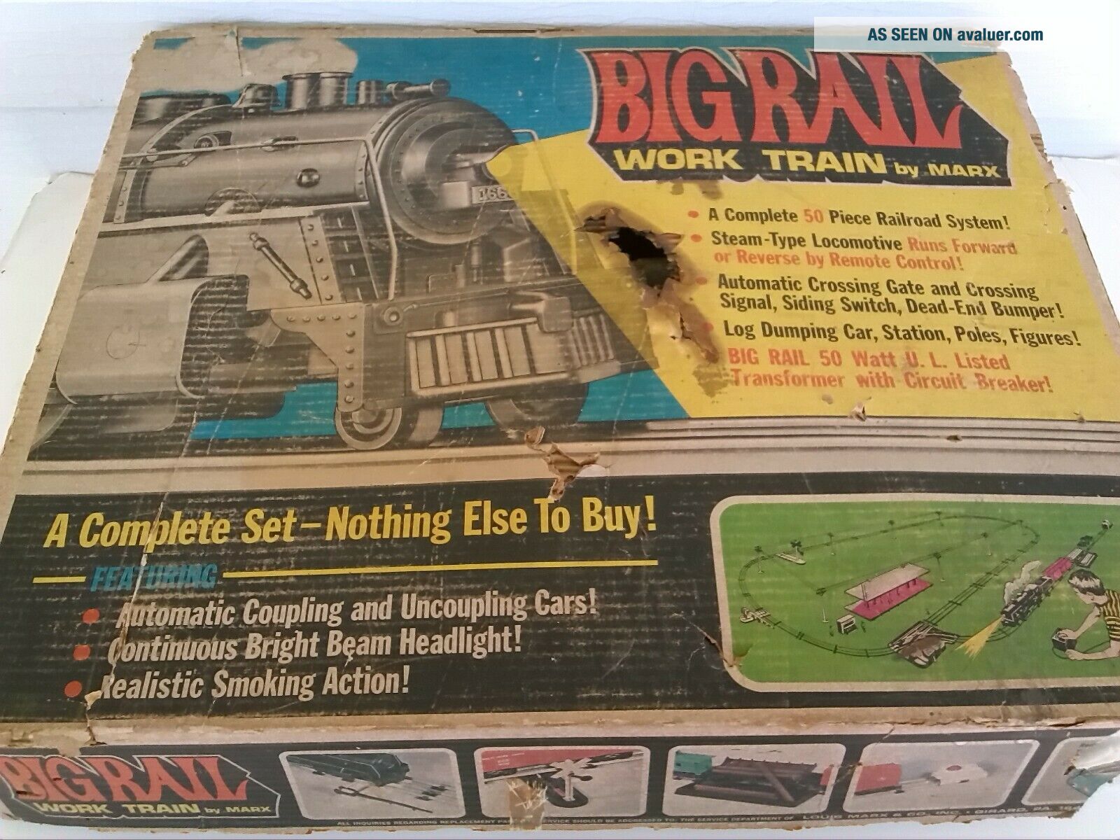 Work Train Model Marx Vintage Collectible Big Rail Work Train Set 51350 O Scale ...