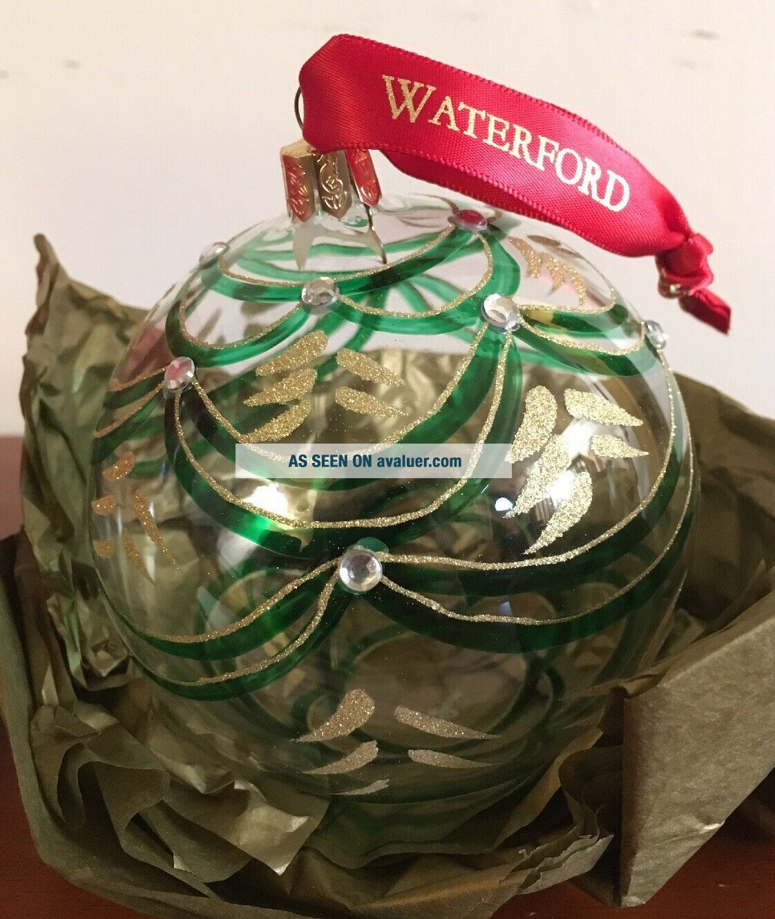 Vintage Waterford Holiday Heirlooms Ball Large Crystal Glass Christmas ...