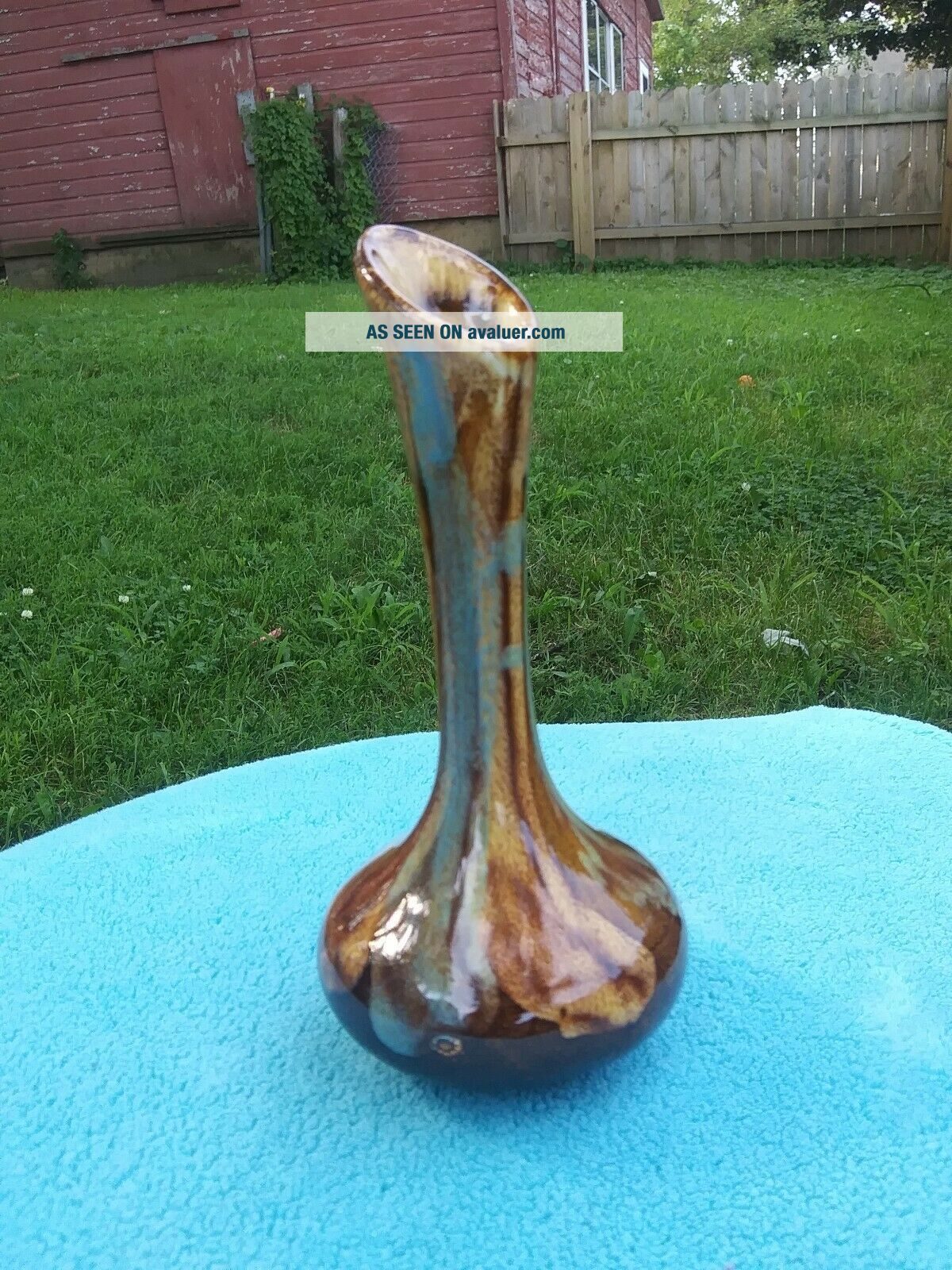 Vintage Studio Art Pottery Signed Bud Vase 8 " Tall | #7295580