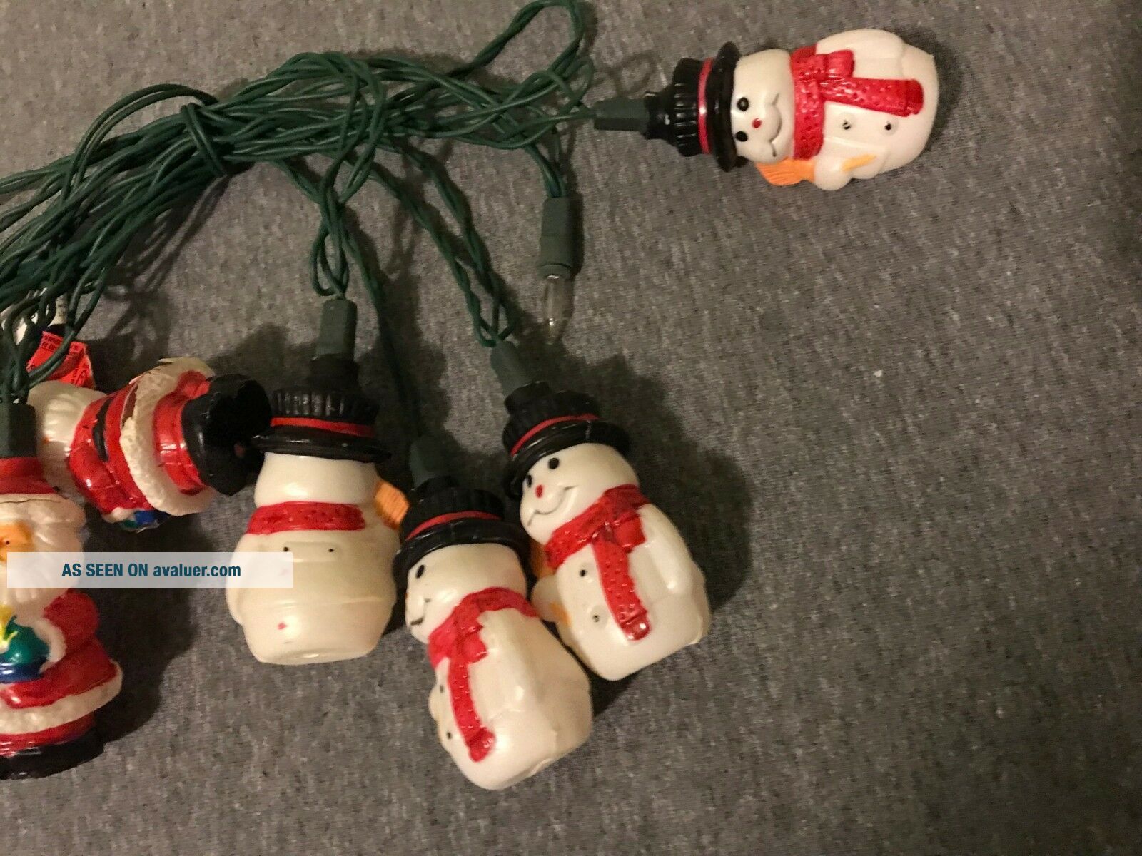 Vintage Set Of Santa Claus & Snowman Christmas String Lights Fast Ship ...