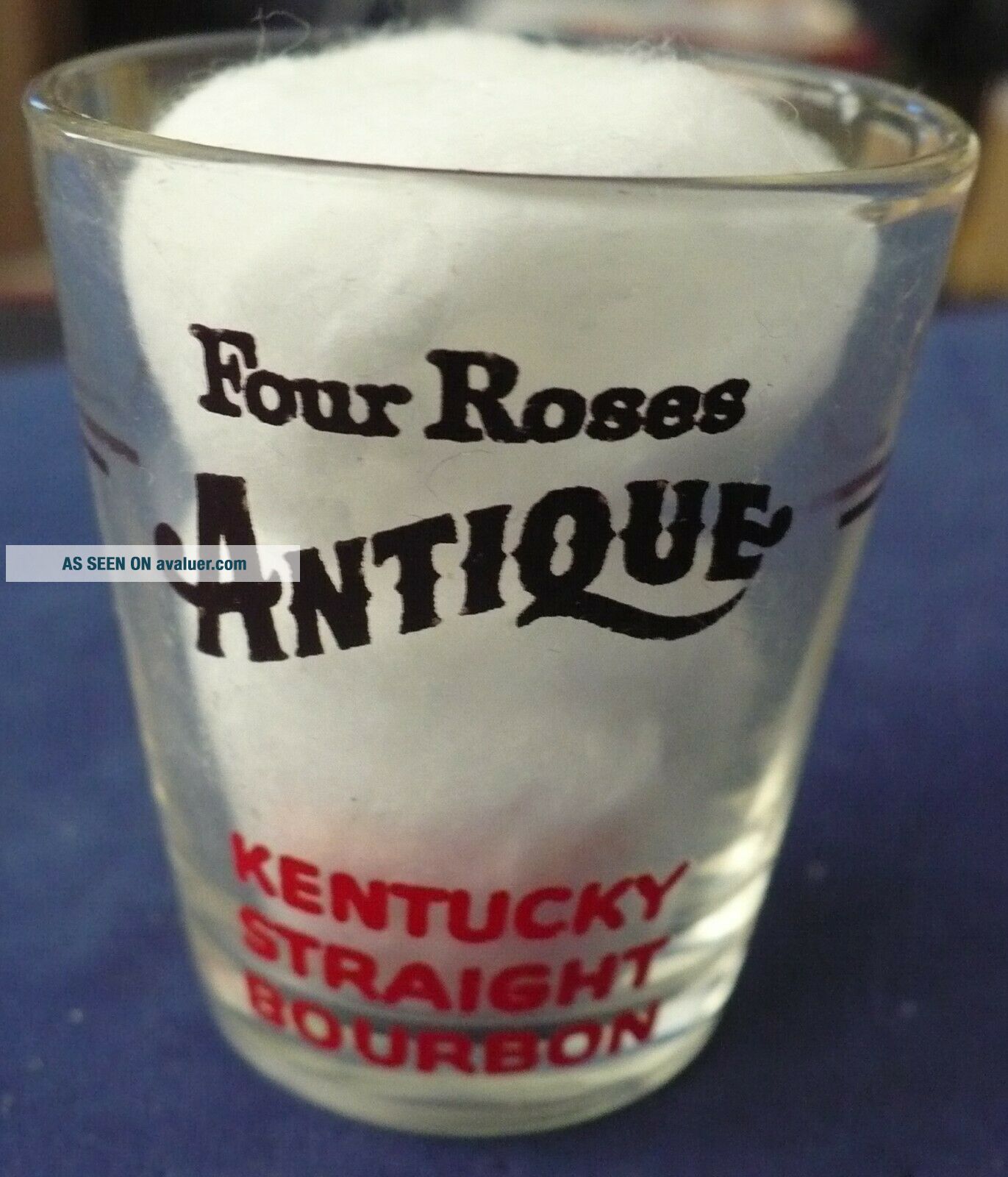 VINTAGE FOUR ROSES ANTIQUE KENTUCKY STRAIGHT BOURBON SHOT GLASS | #7716235