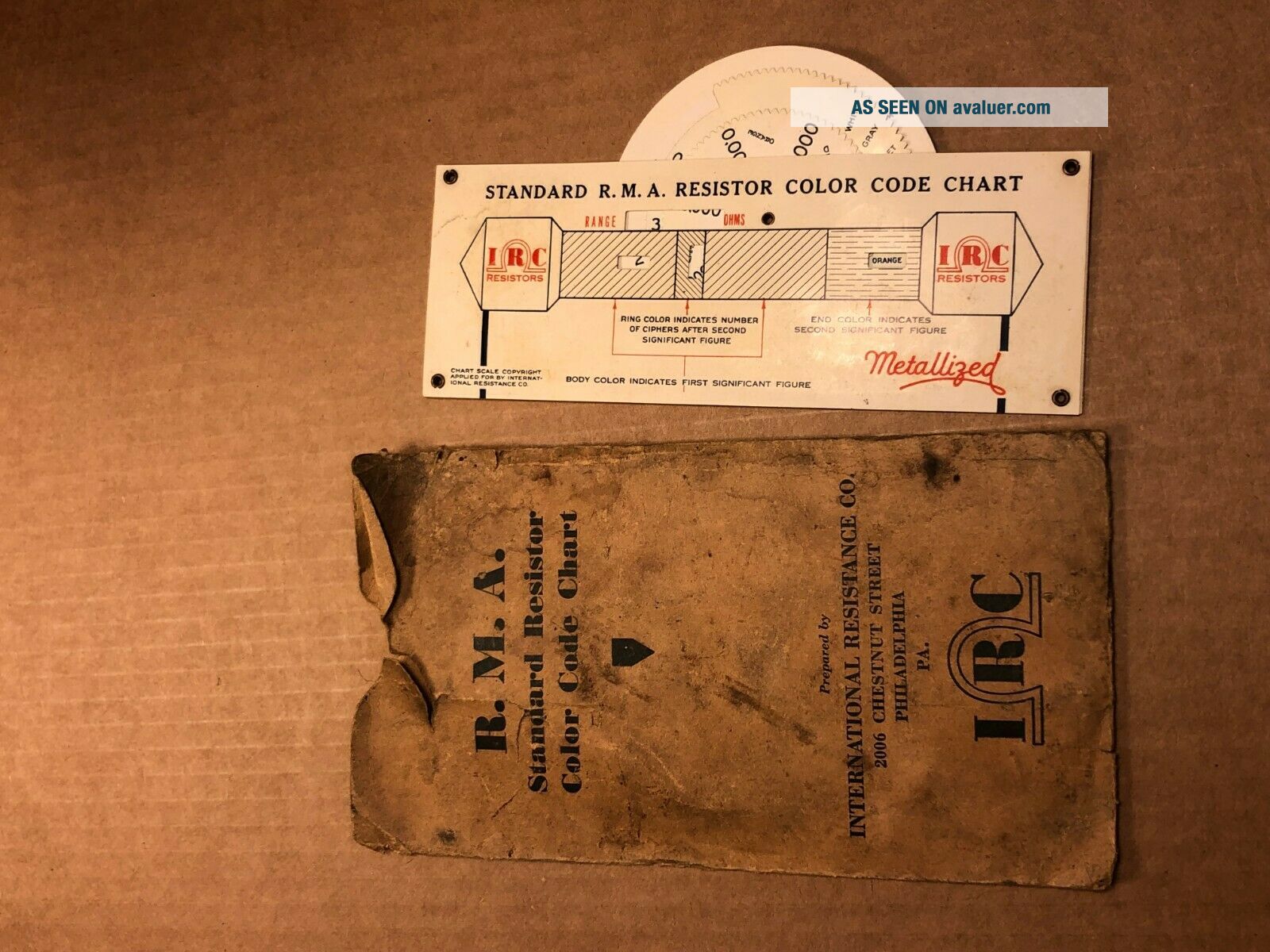 Irc Signboard Color Vintage 1930s IRC Resistor Color Code Chart Indicator Guide In Sleeve ...