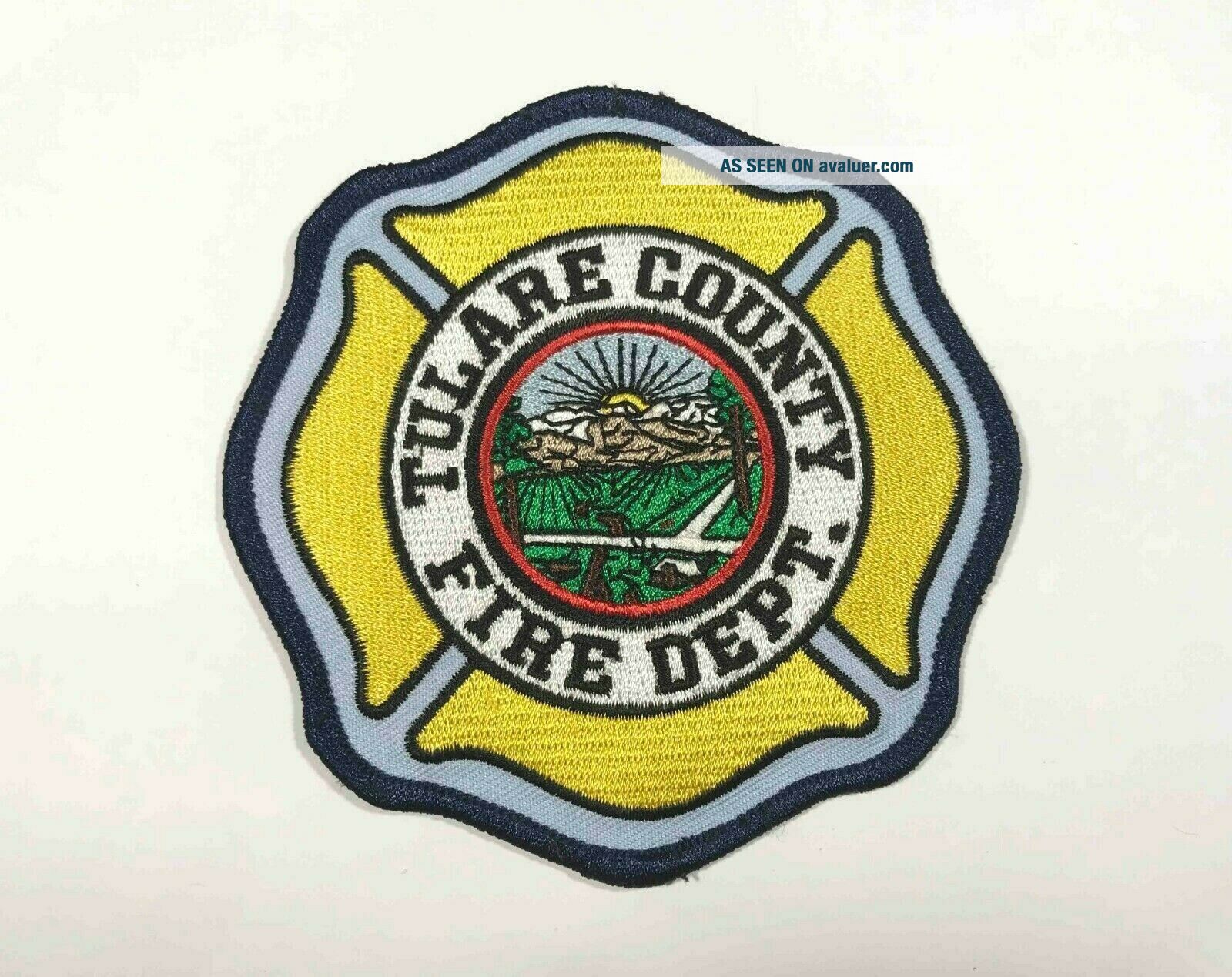 Vintage Tulare County Fire Department CA Sew Iron On Embroidered Patch ...