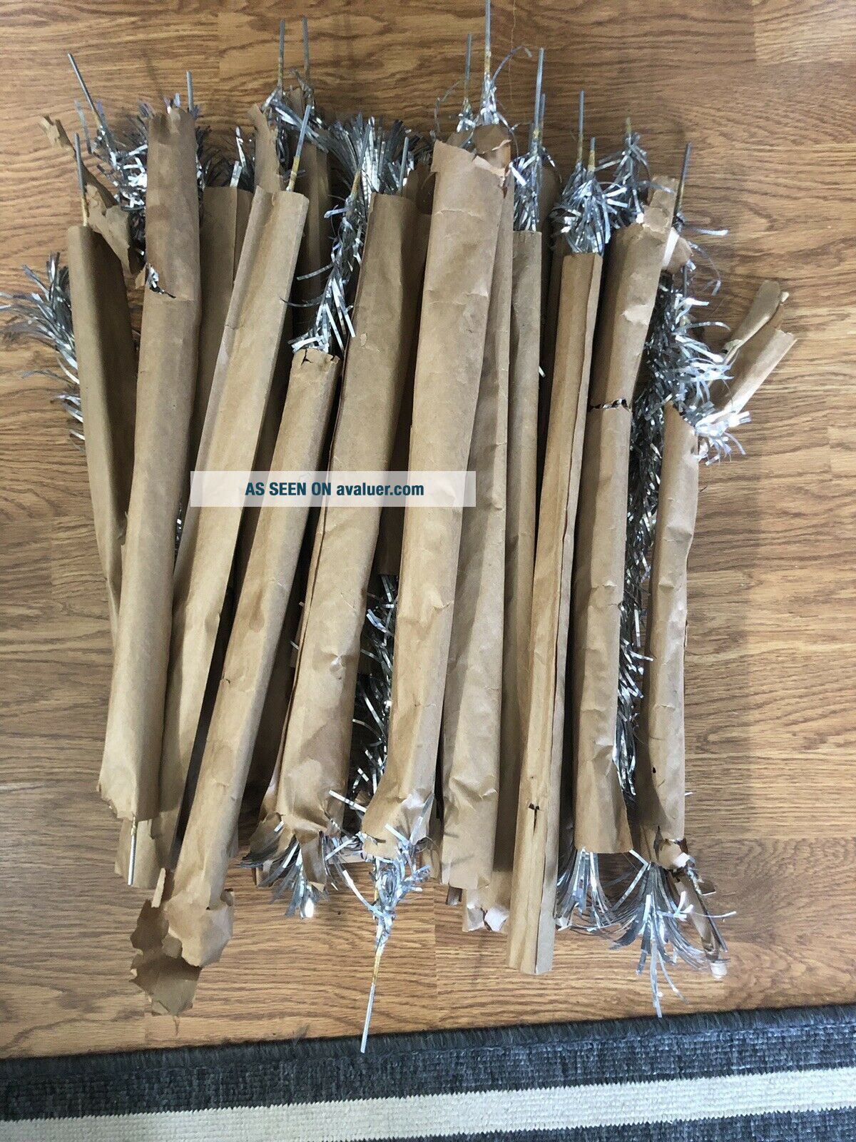 30 Vintage Silver Aluminum Christmas Tree Pom Pom Branches Only