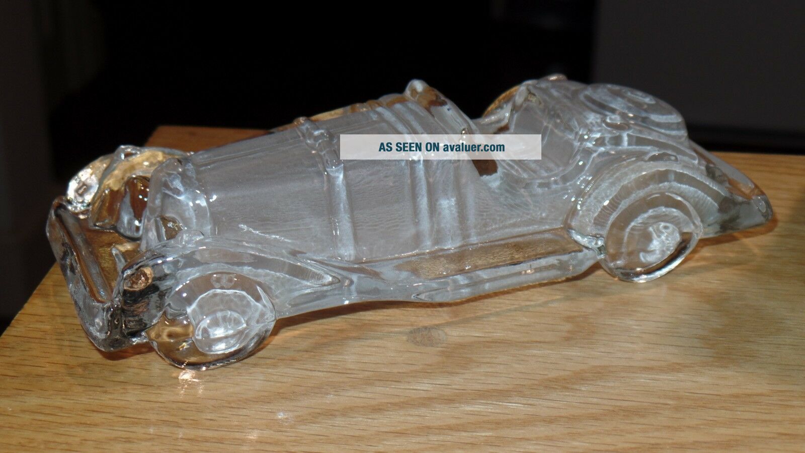 Vintage Mercedes Car Paperweight Clear And Frosted Glass | #7877293