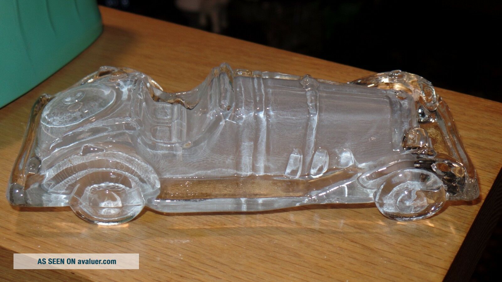 Vintage Mercedes Car Paperweight Clear And Frosted Glass | #7877293