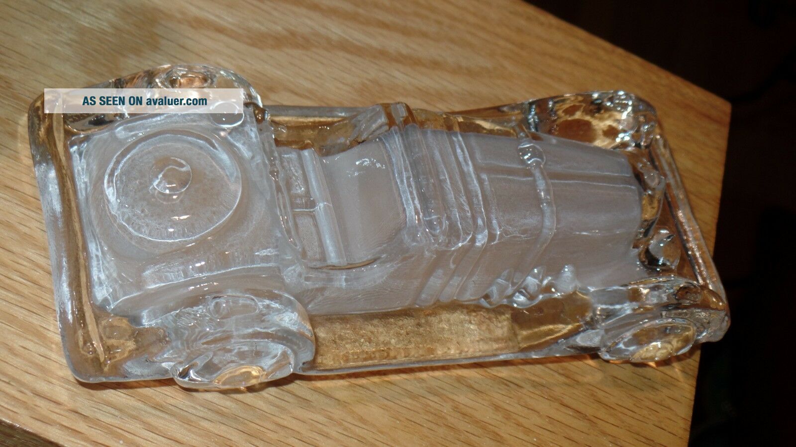 Vintage Mercedes Car Paperweight Clear And Frosted Glass | #7877293