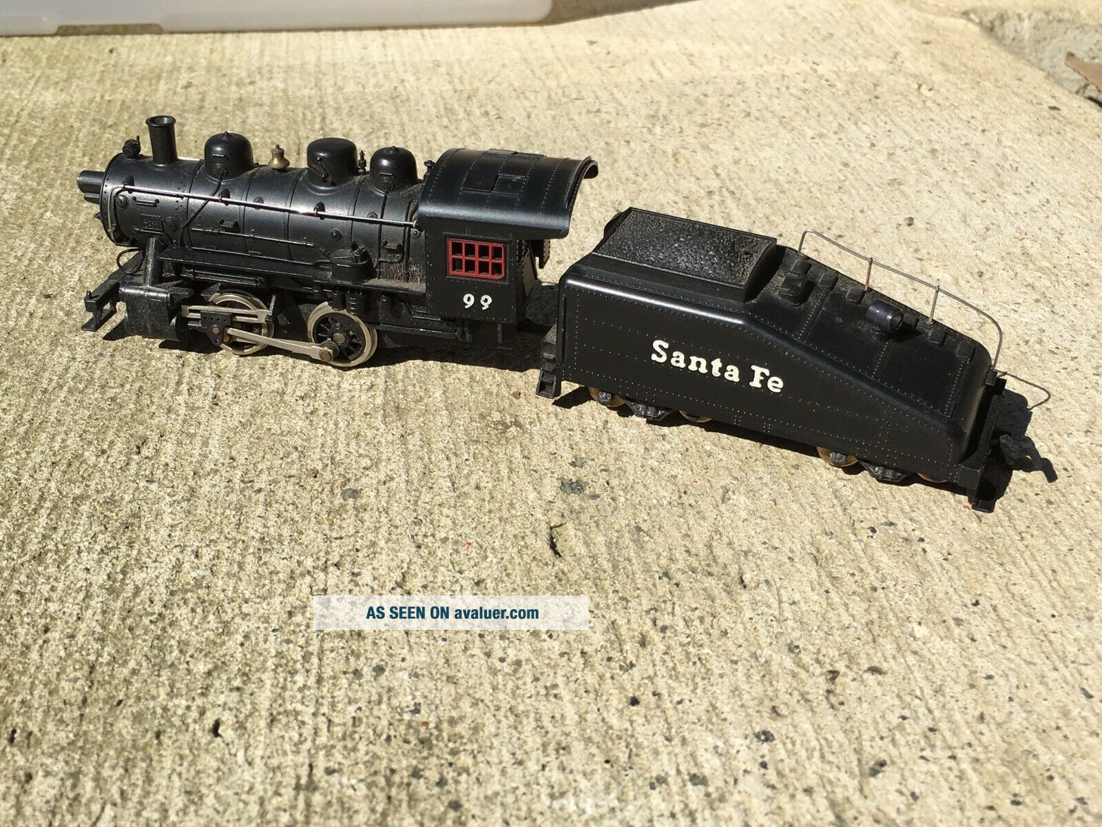 ATSF SANTA FE 0 - 4 - 0 SWITCHER STEAM LOCOMOTIVE & TENDER - VINTAGE HO ...