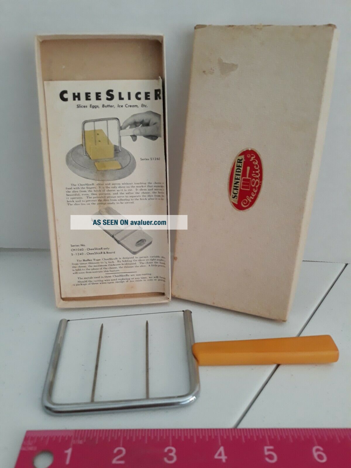 VINTAGE SCHNEIDER CHEESE CUTTER SLICER KITCHEN FOOD TOOL YELLOW ...