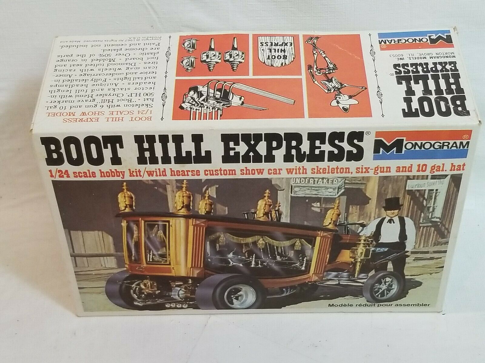 VINTAGE 1967 MONOGRAM Boot Hill EXPRESS 1/24 SCALE BUILT MODEL ORIG BOX ...