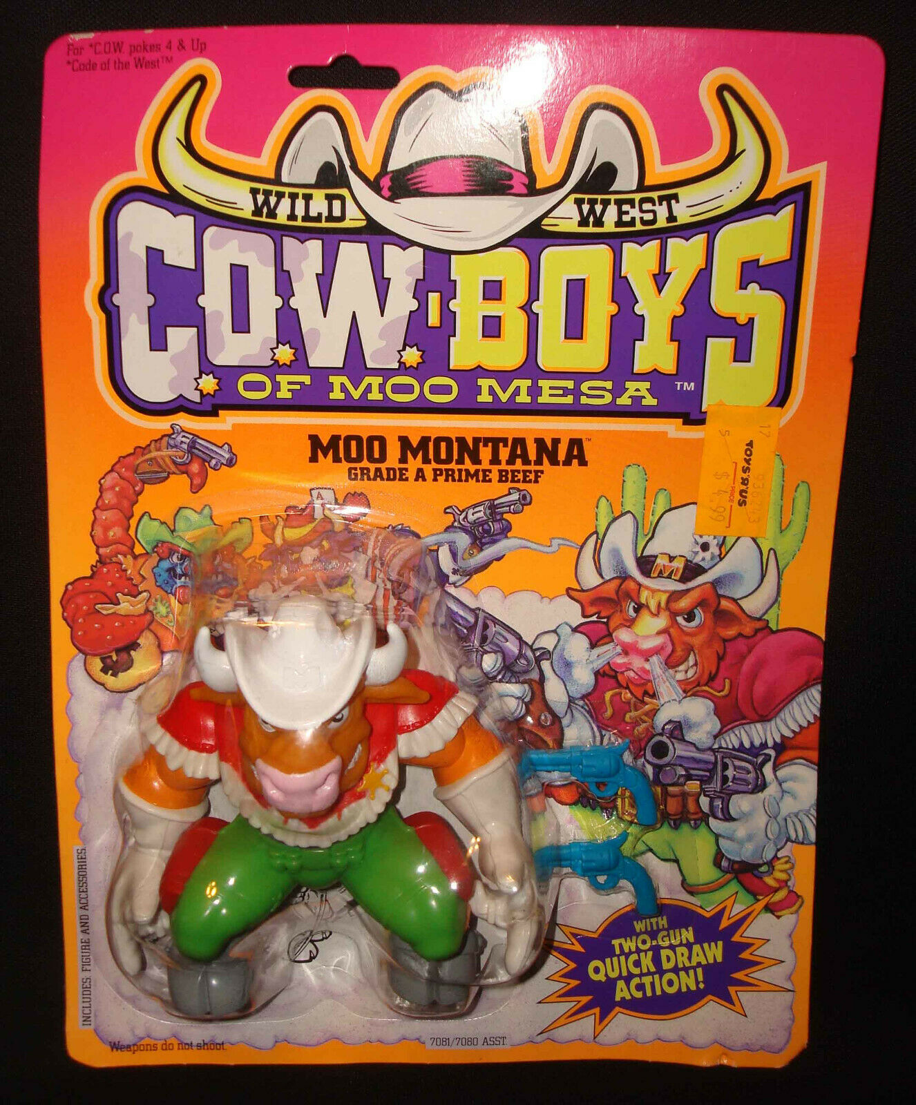 Vintage 1991 Hasbro Wild West Cowboys Of Moo Mesa Moo Montana 4” Action