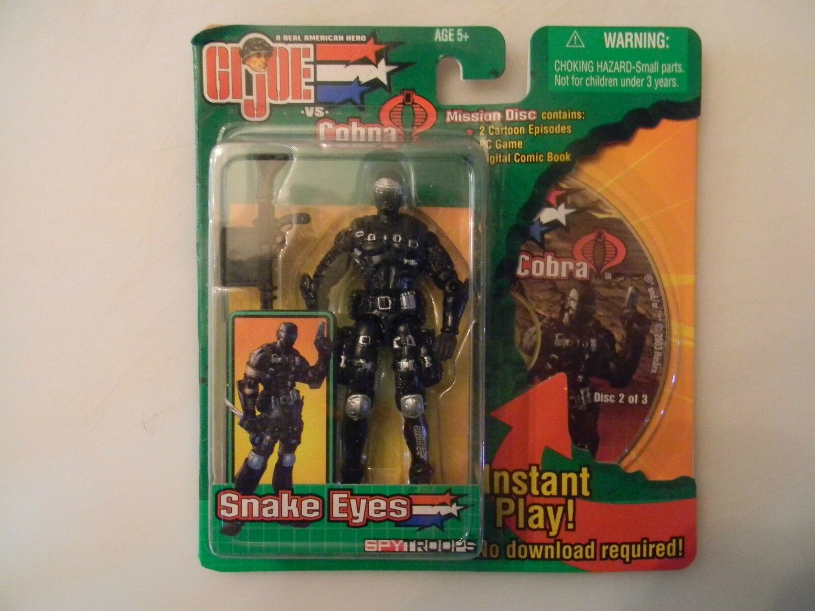 Hasbro Snake Hasbro Gi Joe Vs Cobra Snake Eyes W/mission Disc 2 Of 3 2003 | #21264145
