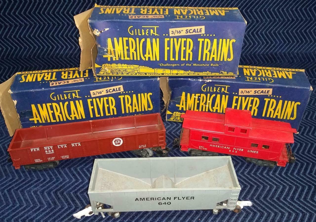 (3) Vintage Gilbert/American Flyer Trains 640 805 806 With Boxes ...