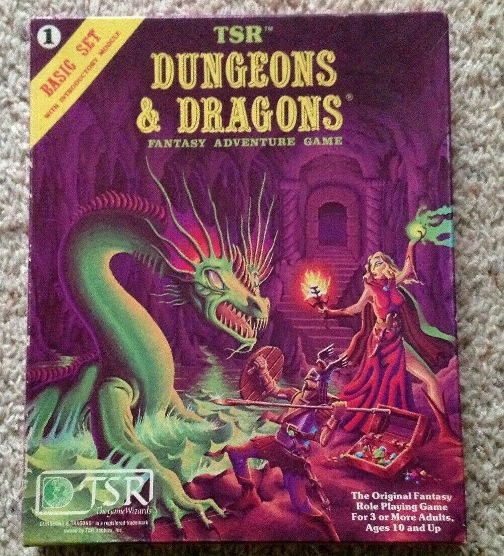 Dragon Basic 1981 DUNGEONS & DRAGONS Basic Set Box And RPGA Envelope TSR 1011 D&D ...